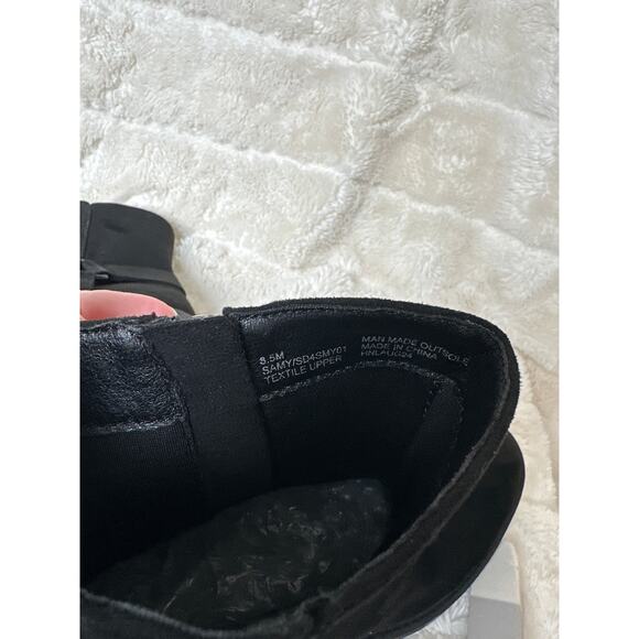 Splendid Samy 8.5 Black Harness Boot Calf High Vegan Suede Chunky - Picture 5 of 5